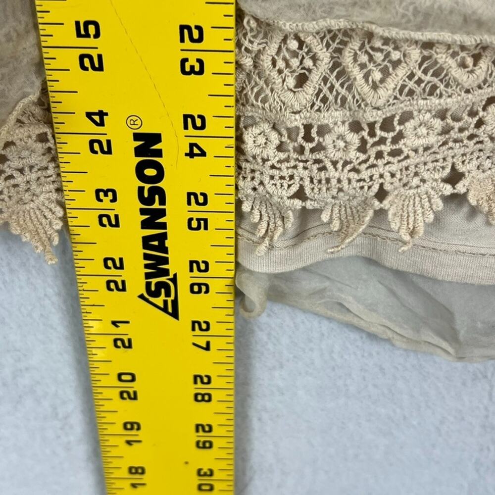 Cosmo Tank Top Size Large Beige Silk Flowy Sheer Overlay Delicate Made In Italy - Picture 3 of 13